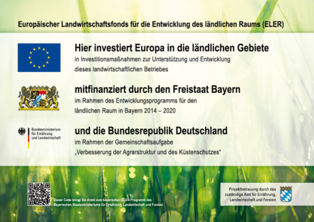 Förderung durch: Logo des ELER "Eurpäischer Landwirtschaftsfonds für die Entwicklung des ländlichen Raums"
