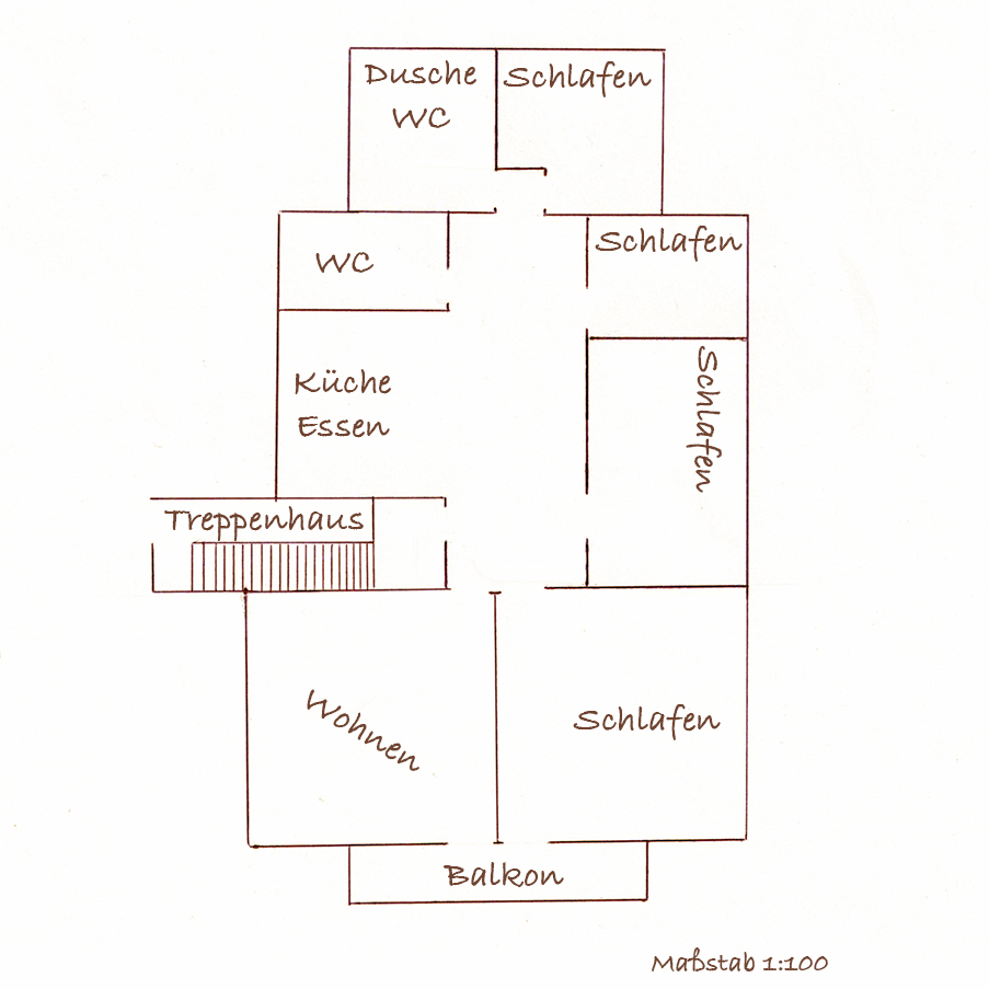 Grundriss der 4-Sterne-Ferienwohnung "Bauernhaus"